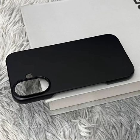 Coque de téléphone transparente rigide en polycarbonate effet grès mat pour iPhone 15 noir (1/5)