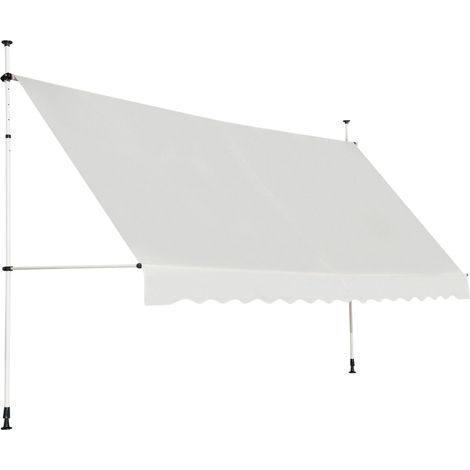 Tenda da sole telescopica e retrattile, Tenda parasole resistente ai raggi UV impermeabile con manovella 350x125cm Beige