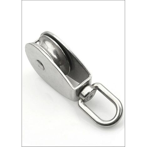 10 pièces 304 acier inoxydable M15 poulie fil poulie crochet pivotant roue unique pivotant corde de levage poulie bloc câble métallique
