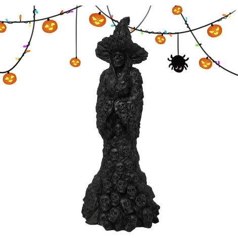 Halloween-Hexen-Figuren, gruseliger Gothic-Totenkopf-Harz, Vintage-Hexe, Halloween-Dekorationen, für Zuhause, Schlafzimmer, Wohnzimmer, Büro, Schule, Garten, Hof, Terrasse, , Party, Urlaub