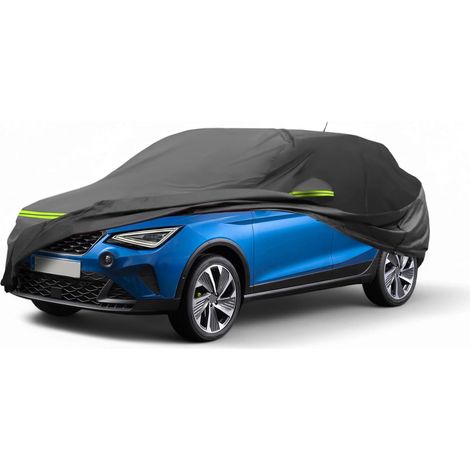 Housse Voiture Toutes Saisons 17-21 1pc  Noir, 210D-PU, Imperméable, Coupe-Vent, Toutes Saisons, Protection Contre La Neige Et Le Soleil, Fermeture Éclair Conducteur (1/5)