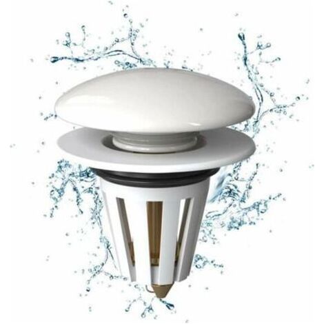 Tigrezy Bouchon Lavabo 1 Pièce, Blanc Céramique Bonde de Lavabo Pop Up Universel Bouchon Lavabo Universel Bond Flitre de Vidange Anti Bloqué,Convient Pour Salle de Bain et WC Bouchon (1/4)