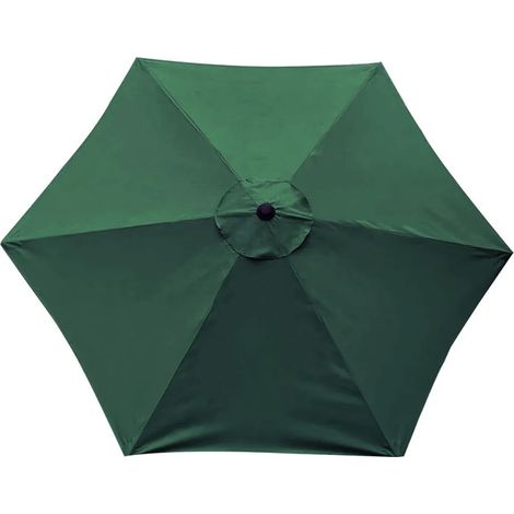 (Vert, 2 m) Parapluie de rechange pour table de patio, parasol de rechange, parasol de patio, remplacement avec 6 baleines (toile seulement) (1/5)