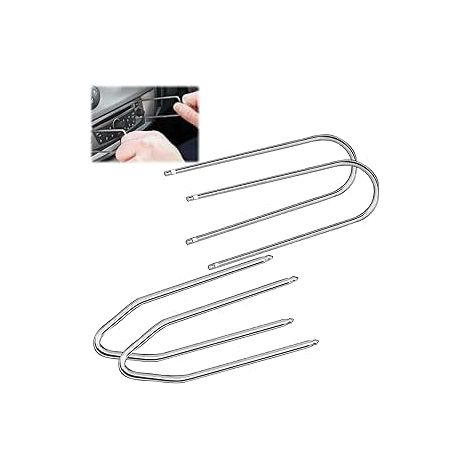 4 Pièces Outil D'Extraction de Autoradio, Clé Extraction Autoradio Clés de Démontage et Étriers de Déverrouillage Kit Universel pour Retrait et Installation de Systèmes Audio de Voiture (1/5)