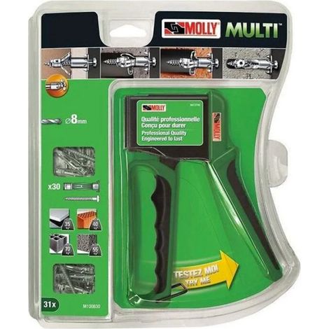 Pack Dübelzange Molly in Valibox mit 30 Dübeln 4x37 - Molly