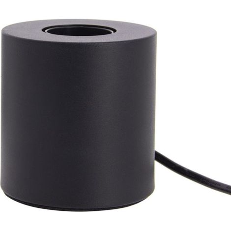 Xanlite – Lampe à poser cylindrique en métal noir E27 60W IP20 – Pour ampoules décoratives – Dimensions Ø85mm – XDLAPCYCLOMN (1/5)