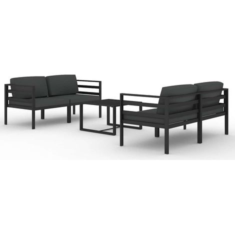 Maison Exclusive - 5-tlg. Garten-Lounge-Set mit Kissen Aluminium (1/5)