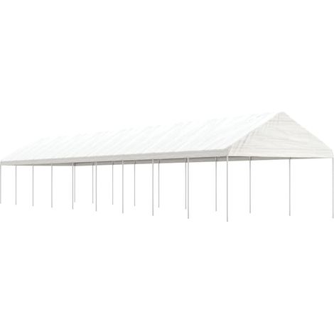Pavillon mit Dach Weiß 20,07x4,08x3,22 m Polyethylen