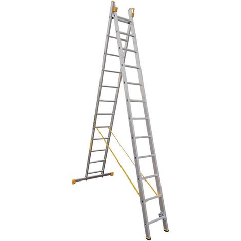 Scala in alluminio trasformabile - due tronchi - 2x10 pioli - 8510 (1/5)