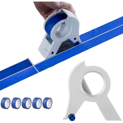 Dispensateur de ruban adhésif, Masking Machine Machine Portable Masking Masking Master Tape Dispensateur avec 5 rouleaux Randeau pour peindre Applicateur de bande de peinture polyvalente Applicateur (1/5)