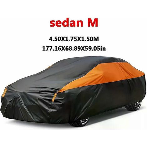 Housse de voiture extérieure imperméable, protection soleil, pluie, neige et UV, housse universelle pour SUV/berline 190T, housse de protection intégrale (1/5)