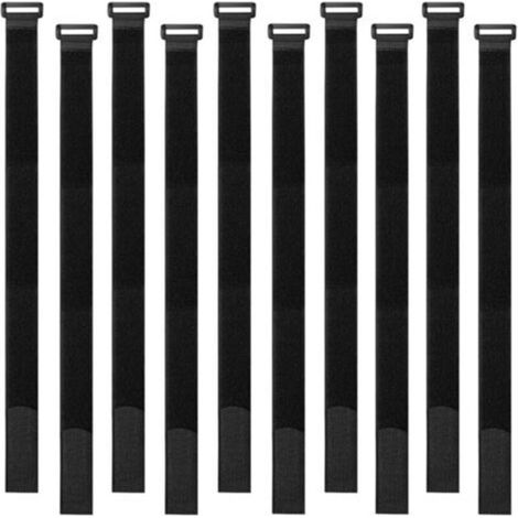 (30 pieces) 40cm black cable ties, reusable cable ties, reverse hook and loop cable ties, hook and loop ties
