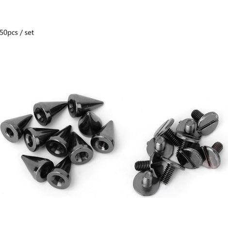 50 Stück Punk-Nägel 7x10mm für Leder- und Bekleidungs-DIY-Dekorationen (Waffenfarbe) (1/5)