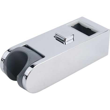 Support de pommeau de douche réglable pour barre tubulaire carrée, support coulissant en ABS chromé avec rotation à 360 degrés et coussinet en résine. Convient aux barres de 30x15 mm à 30x18 mm (30x15 (1/4)