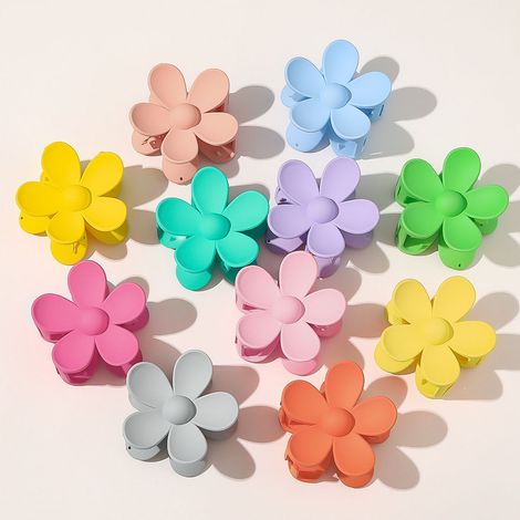 Lot de 6 Pinces à cheveux, motif floral mat, maintien ferme antidérapant, pour cheveux épais fins, accessoires coiffure femme fille (1/5)