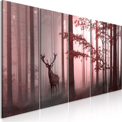 Tableau Imprimé 5 Panneaux "Morning Narrow Pink" 90 x 225 cm (1/2)