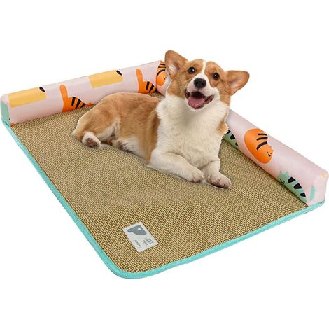 Tapis rafraîchissant en rotin pour animaux de compagnie, accessoire de couchage, taille M (19,7 x 15,75 x 1,1 cm) KLB (1/5)