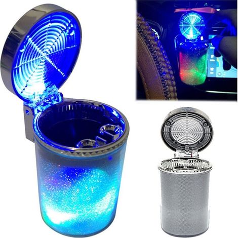 Cendrier de voiture avec lumière LED, porte-gobelet à cigares et cigarettes pour ventilation, récipient pour cendres de fumée