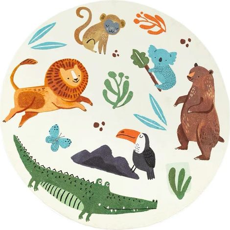 02-60 cm Tapis de décoration Tapis de Zone Lavables Rond Duveteux Grands Coussinets Protecteurs Tapis pour Enfants pour Salon Chambre Tapis de Jeu Enfant Bebe Tapis de Chambre d'enfant (1/3)