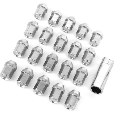 20 Stück Radmuttern mit Steckschlüssel, Gewinde M12x1,25, universell, Edelstahl (1/5)