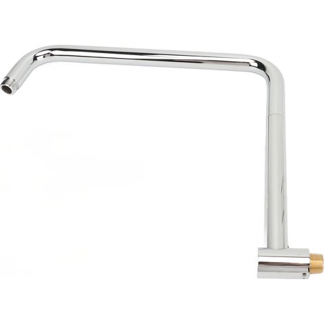 Rallonge de pommeau de douche avec bride, bras de douche en forme de S, fixation murale, flexible de douche rotatif en acier inoxydable pour salle de bain, électroplaqué (1/5)