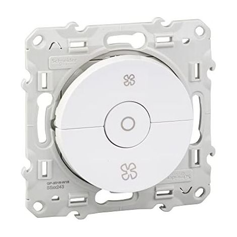 Schneider Electric – Interrupteur VMC blanc pour installation électrique – Compatible plaques Odace – Raccordement simplifié avec bornes auto – S520243 (1/5)