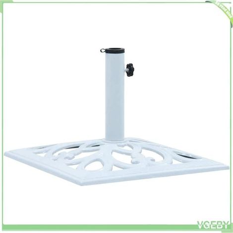 Socle de parasol - FAFEICY - 47867 - Blanc - Fonte - 12 kg - 49x49x33 cm (1/5)