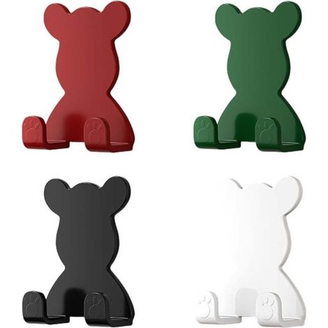 4 piezas de toallero de pared para baño, gancho para toallas de baño, soporte para toallas de pared, ganchos adhesivos para toallas de baño (1/5)