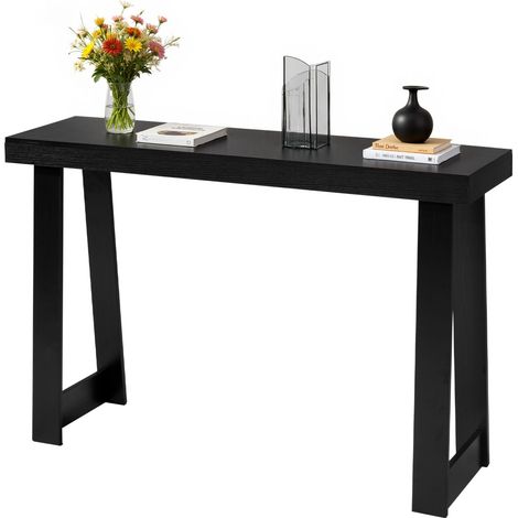 VEVOR Console d’Entree 118 cm de Long, Table Console Moderne, Table deAppoint Rectangulaire en Bois, Bout de Canape Etroit et Long, Meuble de Rangement pour Couloir, Chambre, Salon, Vestibule, Noir