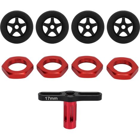 Kit di dadi esagonali per mozzi ruota da 17 mm, neri, adatti per kit di aggiornamento per auto RC, in lega di alluminio 6061-T6 lavorata a CNC, con rivestimento PTF, compatibili con Arrma Typhon 6s e