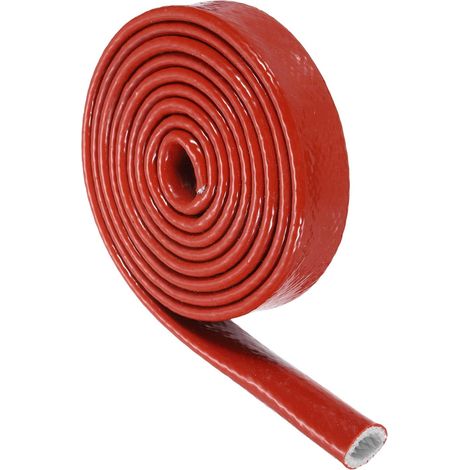 Cable Gaine Silicone Rouge 15mm X 2 Mètre Ruban en Fibre de Verre avec Protection Thermique, pour Tuyaux, Câbles et Câblages Électriques Automobiles (1/5)