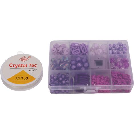 Acrylic Beads 12 Grid Special Shaped Purple Style Multipurpose DIY Jewelry Supplies for Develop Children's Intelligence (1/5)