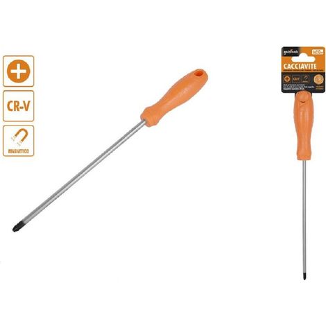Trade Shop - Cacciavite Giravite 6 X 250 Mm Con Punta Magnetica A Croce In Acciaio Cr-v 97508 - (1/2)