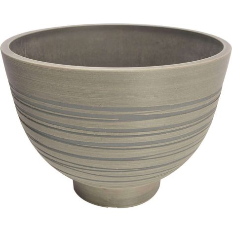 Vaso largo basso da giardino in fibra di argilla Ø45x32 cm Agapanto -  Black