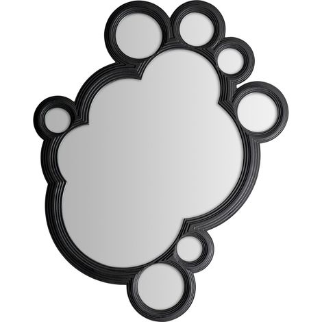 Miroir Riley Design Bois Noir Contemporain - Noir élégant effet bois contemporain (1/4)