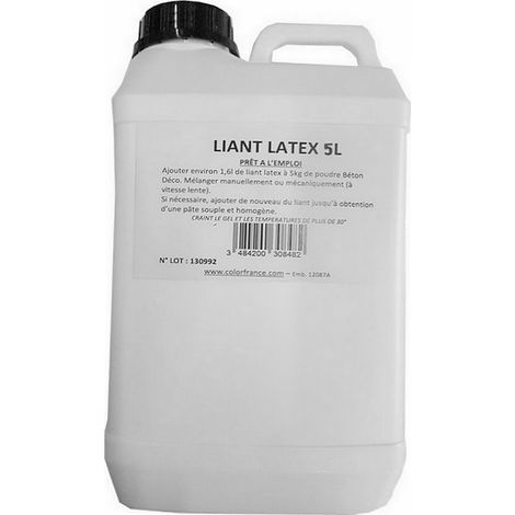 Liant LATEX à mélanger avec la poudre de béton ciré Déco Conditionnement: 5 Litres
