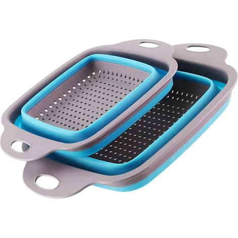Passoire Pliable Passoire De Cuisine En Silicone, Sans Bpa, 2 Tailles Pliable Fruits Légumes Filtre À Eau Panier Pour Cuisine Camping Voyage Utilisation, Facile À Nettoyer MINKUROW (1/5)