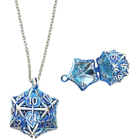 Metallwürfel-Halskette K20 Box für Mini-Würfel-Set - Frostblume (1/5)