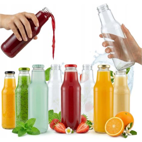 10 bouteilles en verre pour jus 750 ml Kubuś pour sirop, bouchon fi 43 (1/5)