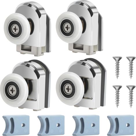 25 mm Shower Door Roller, Set of 4 Glass Wheels 4-6 mm For Shower Door, Sliding Shower Door Roller for Hole (1/5)