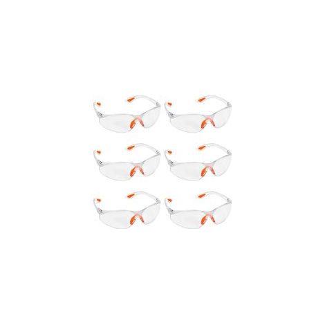 Lunettes de Sécurité Transparentes, Lot de 6, Confort Antidérapant pour Travail, Jardin, Industrie, Labos et Chimie. (1/5)