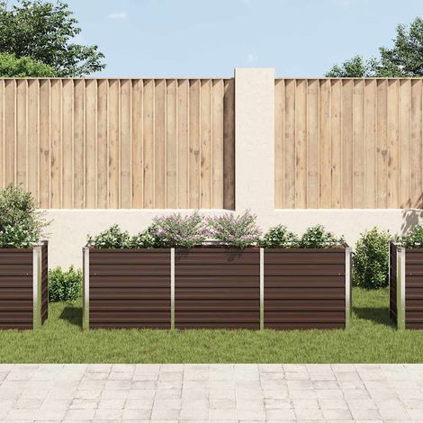 vidaXL Hochbeet Garten Galvanisiertes Stahl 240x40x77 cm Braun