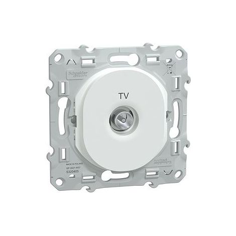 Schneider S320405 Ovalis – Einzel-TV-Steckdose – Weiß