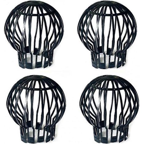 Protection de gouttière 4 pièces, filtre anti-feuilles, protections de gouttière en plastique, filtre pour avant-toit et fossé d'égout, noir (1/5)