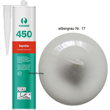 Ramsauer 450 Sanitär Silikon Fugen Dichtstoff 310ml Kartusche silbergrau Nr. 17 (1/5)