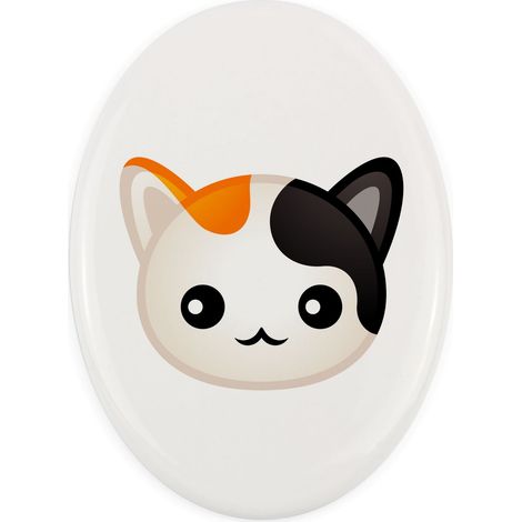 Bobtail japonais - Carreau funéraire en céramique avec graphismes et inscription par Art-Dog (1/4)