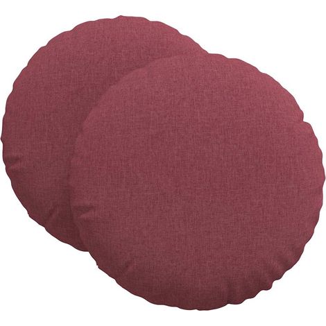 Maison Exclusive - Cojines para asiento 2 pcs Rojo vino Ø80 x 29