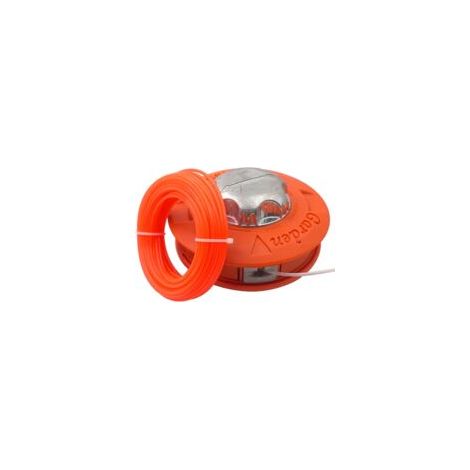 Testina di ricambio per decespugliatore M10 x 1,25 mm - Filettatura sinistra con filo da 15 m x 2,4 mm - Arancione - Crezuo