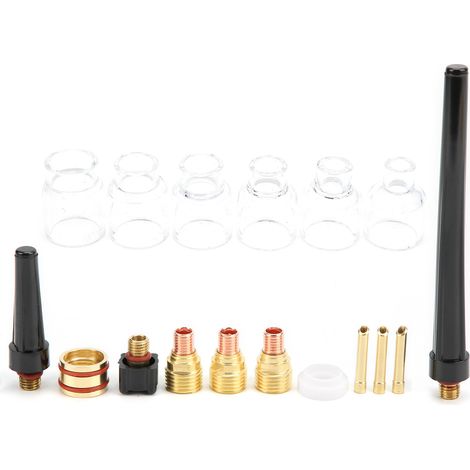 Kit d'accessoires pour torche de soudage : buse à coupelle en verre, pince en tungstène pour pistolet de soudage argon WP9/20 (1/5)