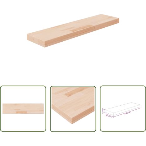 Panneau d'étagère Meuble Étagère Meuble de rangement 80x20x4 cm Bois de chêne massif non traité 45793 (1/4)
